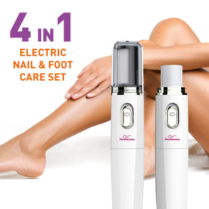 Electric Nail File Kit & Callus Remover (4 in 1) Best Pedicure Tools to Polish Nails - Perfect Manicure & Pedi Foot Care Set