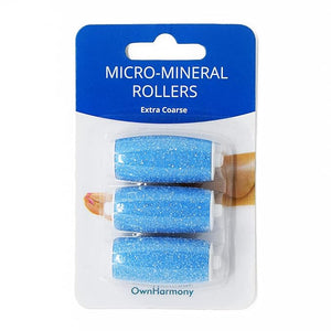 Own Harmony Extra Coarse 3 Refill Rollers Best Fit for Electric Callus Remover CR900 - Foot Care for Healthy Feet - Pedicure File Tools - Replacement 3 Pack Extra Coarse (Blue)